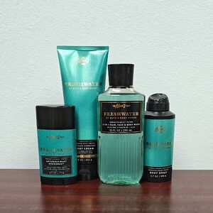 Bath & Body Works Men's FRESHWATER 4 Piece Bundle Set